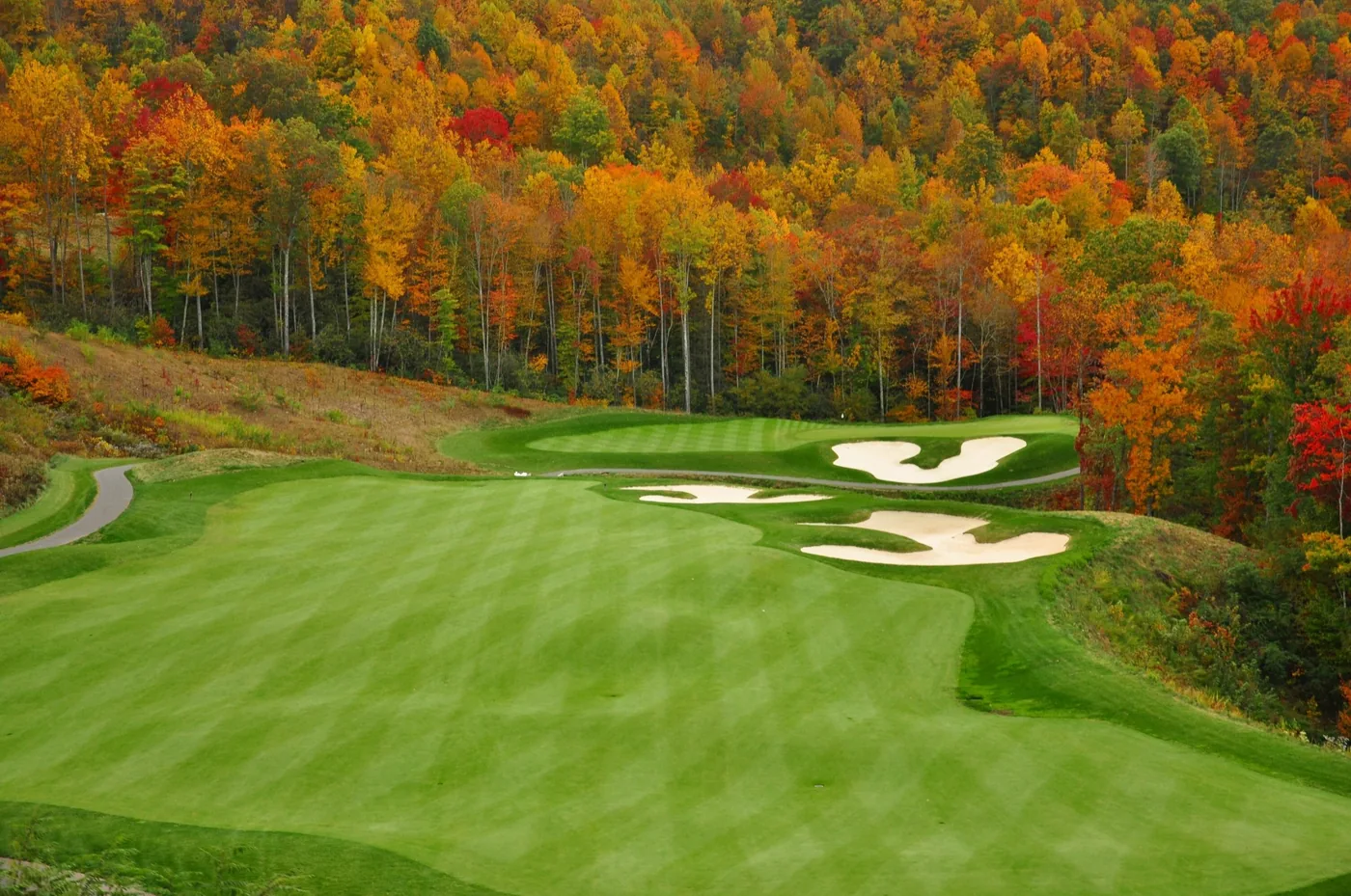Golf course with fall colours